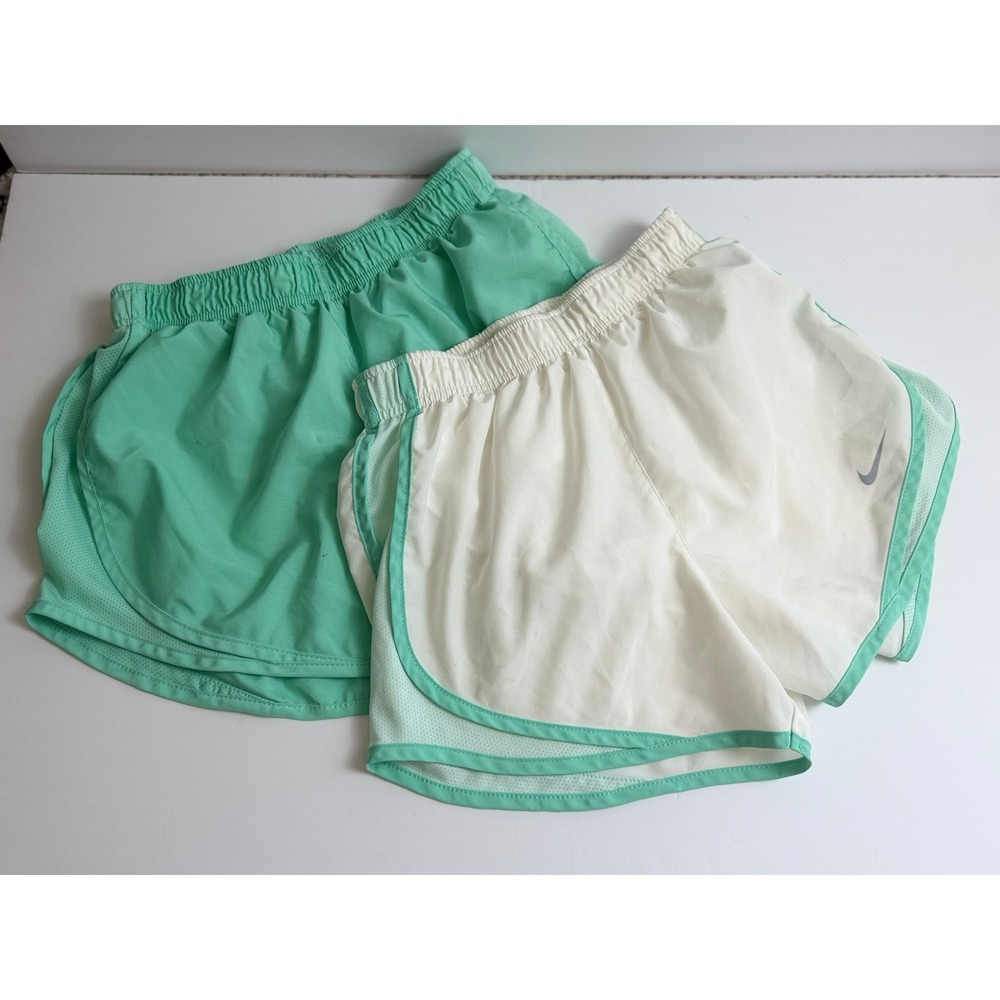 Nike Dri-FIT Tempo Running Shorts Bundle Mint Green White Womens XS S 2 Pairs